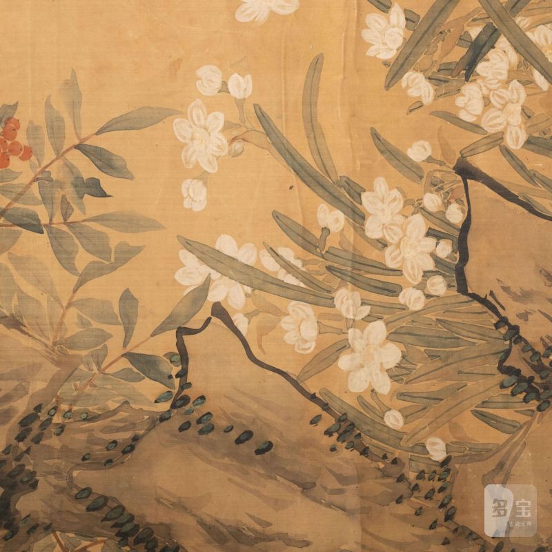    馬家桐花鳥軸 - 图6